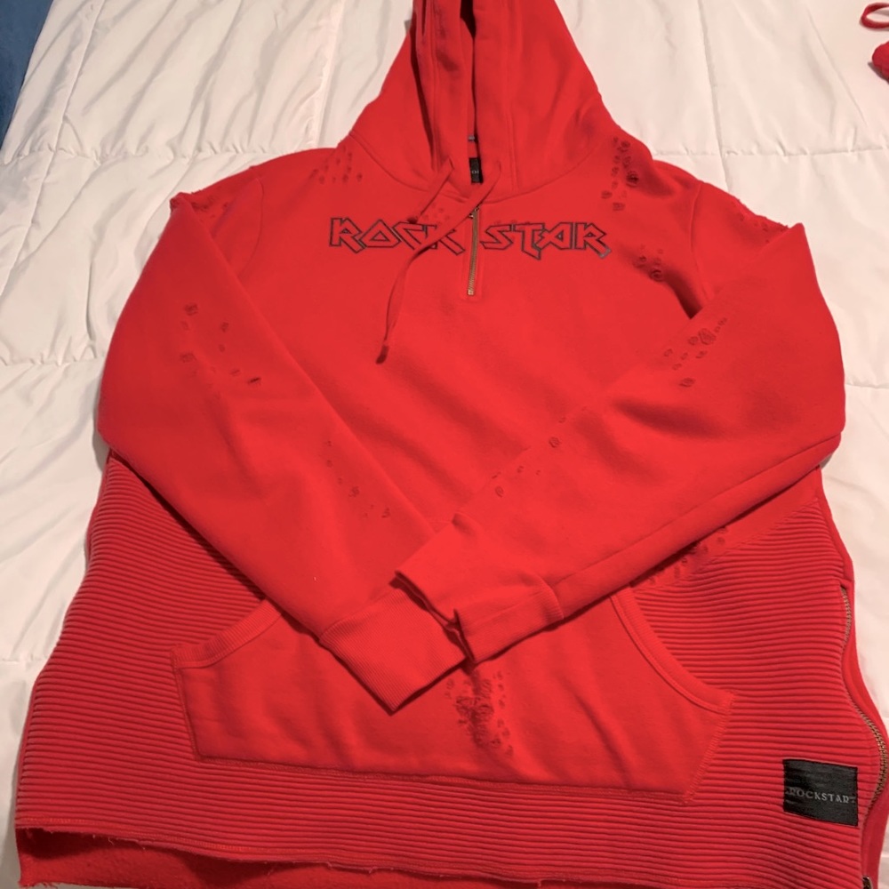 Rockstar Mens Red Hoodie